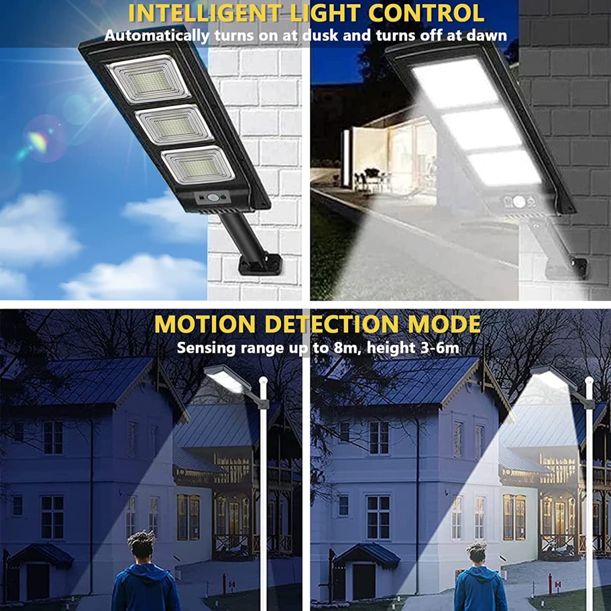 Luminaria Suburbana Alumbrado Publico Solar 200W con Sensor Movimiento GD-9820014