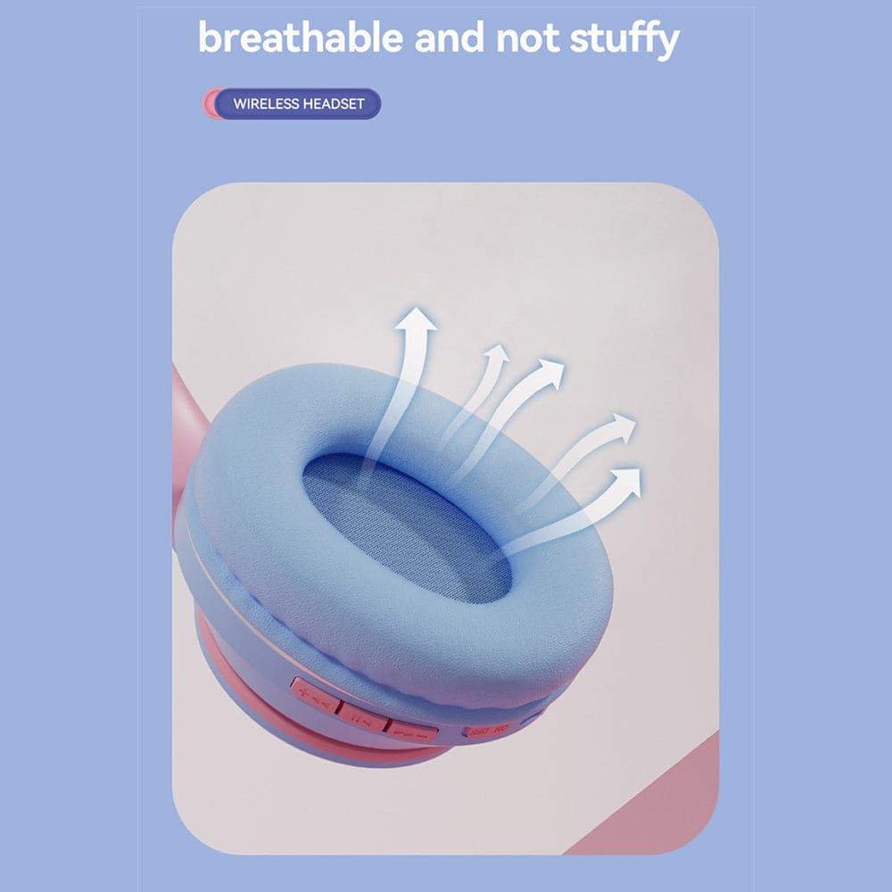 Diadema Gato Bluetooth inalámbrico Baja latencia larga duración RGB ST89M20