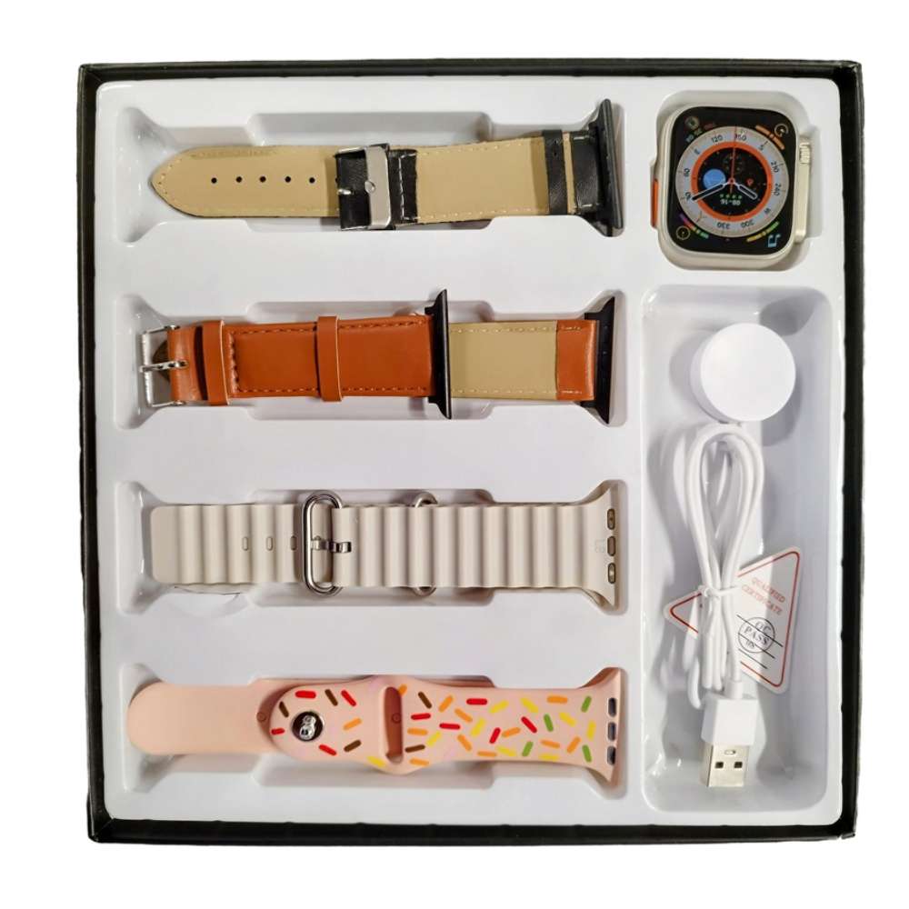 Smart Watch EW57 Serie 8 cuatro correas, Cargador Magnetico12