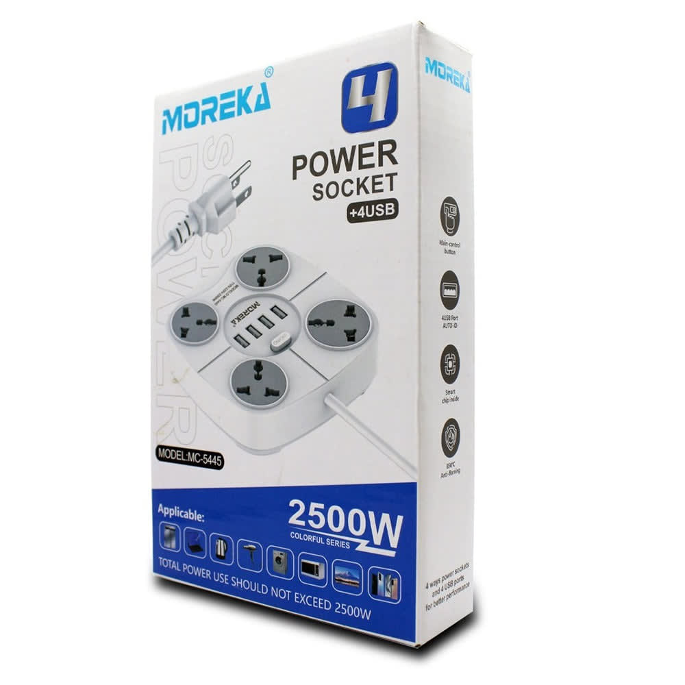 Multicontacto Circular 4 Conexiones 4 Puertos Usb Mc-544510