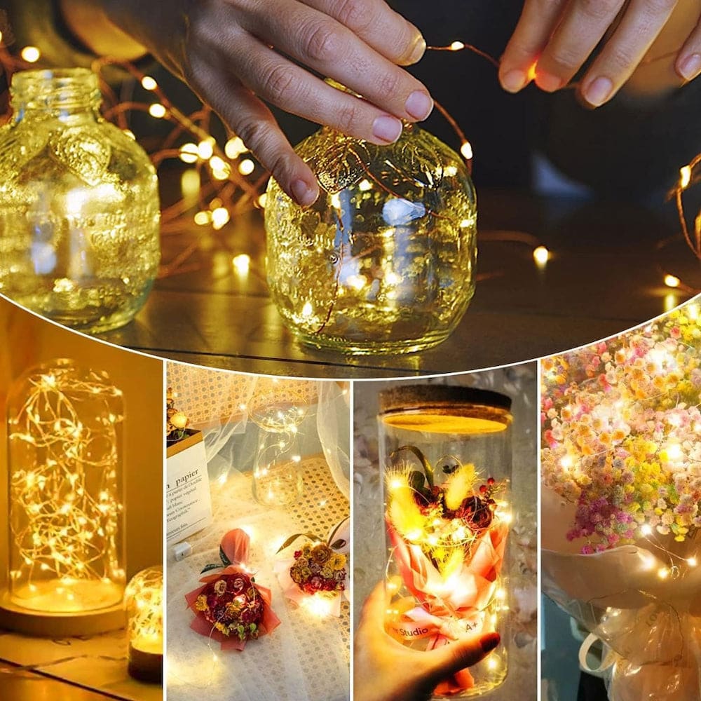 10pcs Guirnalda Luces Hadas 20 Leds 2mts Decorativas Navidad incluye Pilas11