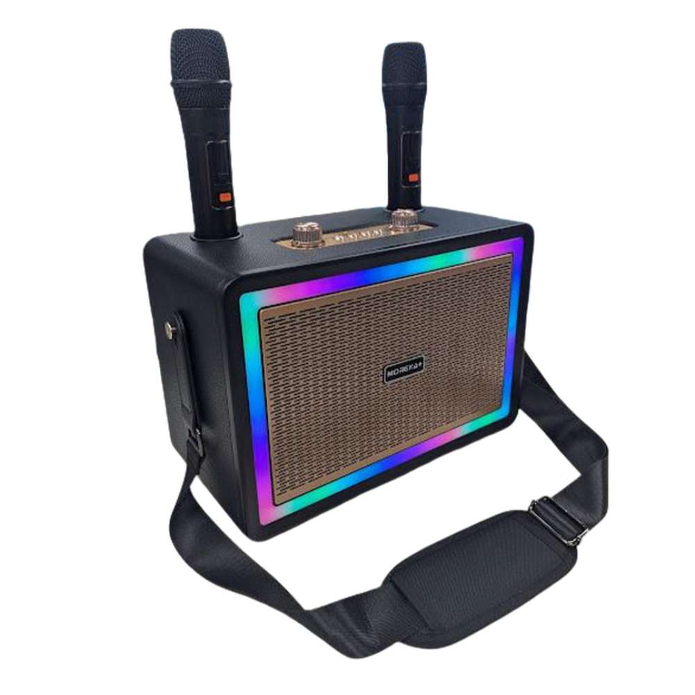 Karaoke Bluetooth FM dual microfonos 30W 3600 mAh RGB Moreka+ A157