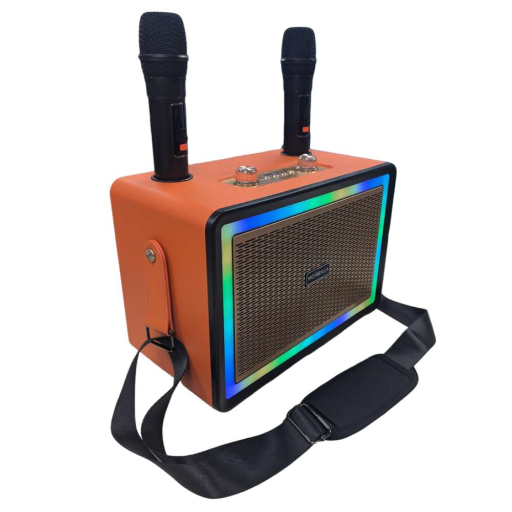 Karaoke Bluetooth FM dual microfonos 30W 3600 mAh RGB Moreka+ A158