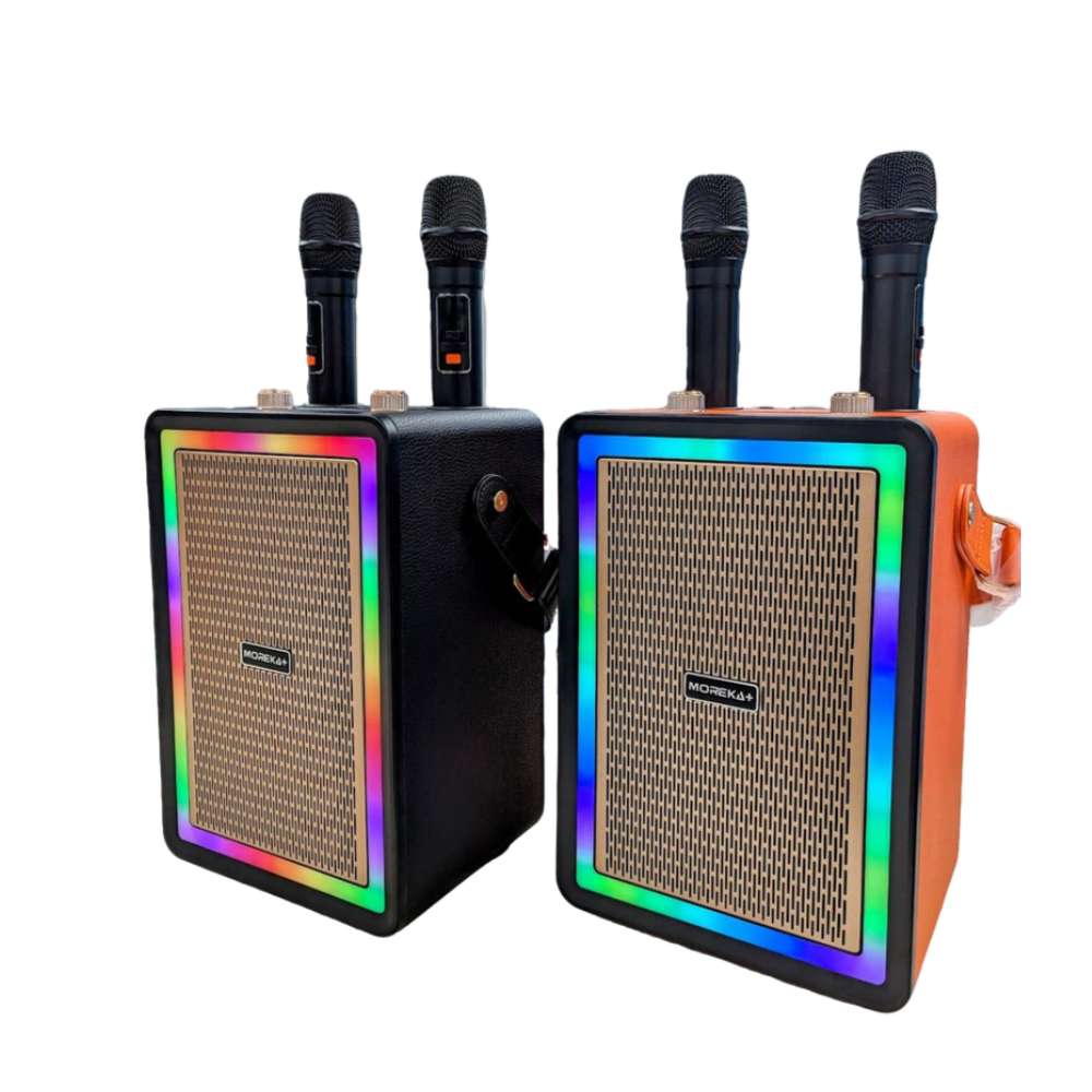 Bocina Karaoke Bluetooth FM dual microfonos RGB Moreka A16 0