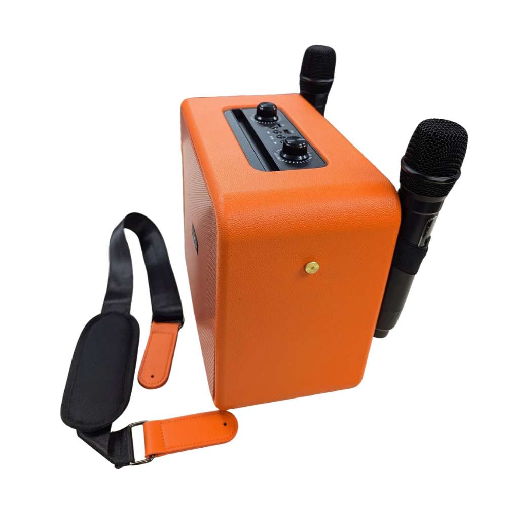 Bocina Karaoke Bluetooth FM dual micrófonos RGB Moreka A177