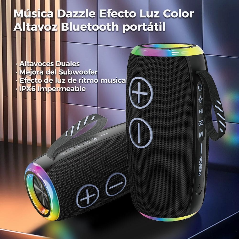 Bocina Moreka+ A20 20W 3600mAh Bluetooth, TF Card, Radio FM, USB Contra Agua IPX63