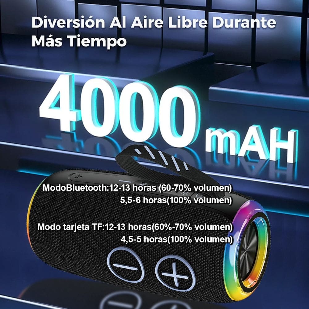 Bocina Moreka+ A20 20W 3600mAh Bluetooth, TF Card, Radio FM, USB Contra Agua IPX66