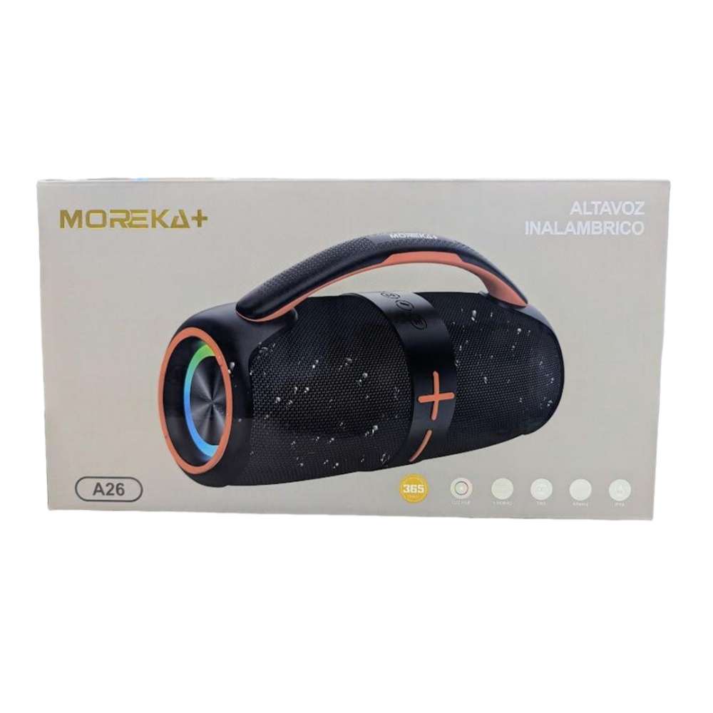 Bocina Moreka+ A26 50W 4800mAh Bluetooth, TF Card, Radio FM, USB Contra Agua IPX65