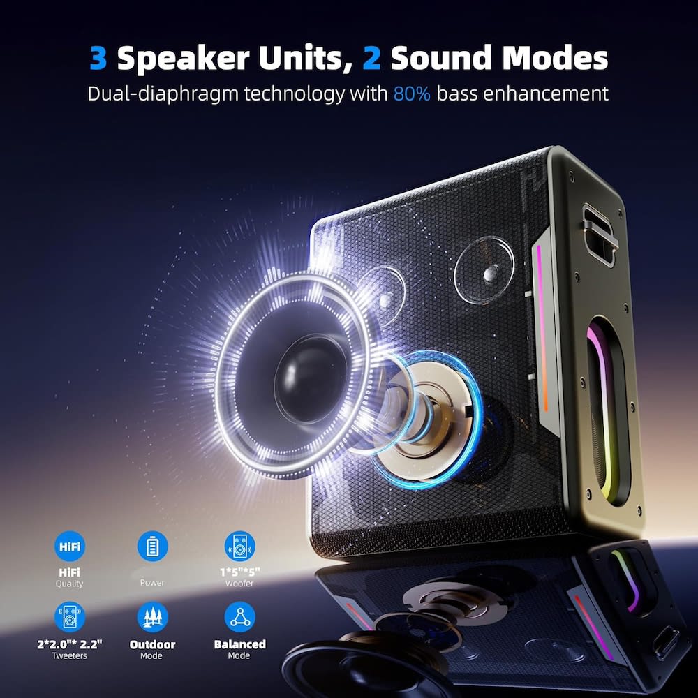 Bocina Moreka A29 80W 6000mAh 5-6 hrs de bateria Bluetooth, Contra Agua IPX56
