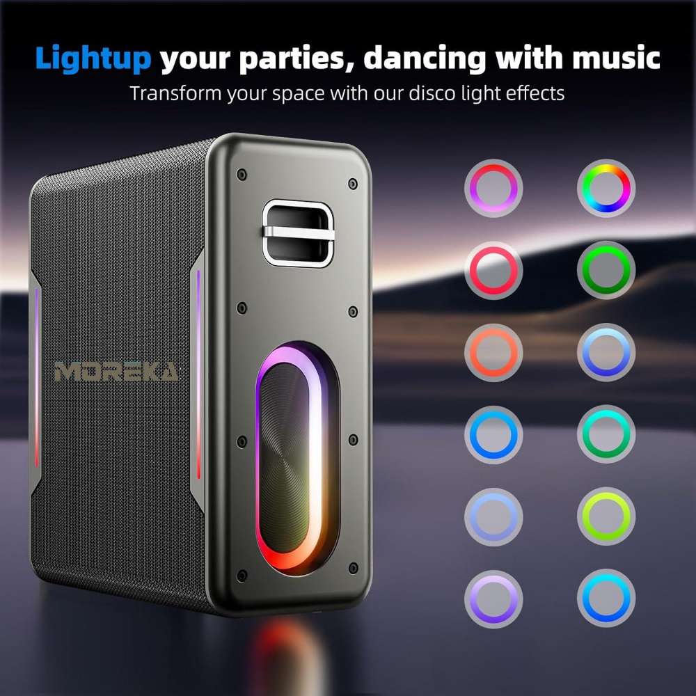 Bocina Moreka A29 80W 6000mAh 5-6 hrs de bateria Bluetooth, Contra Agua IPX54