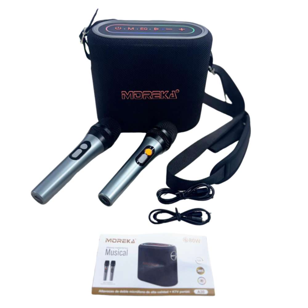 Bocina Moreka A30 80W 6000mAh 6 hrs de bateria Bluetooth, Contra Agua IPX52