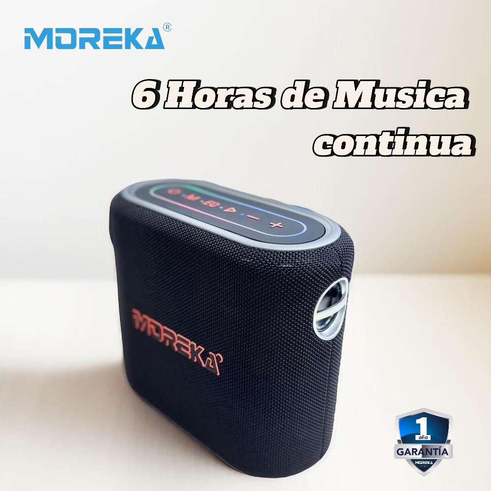 Bocina Moreka A30 80W 6000mAh 6 hrs de bateria Bluetooth, Contra Agua IPX54