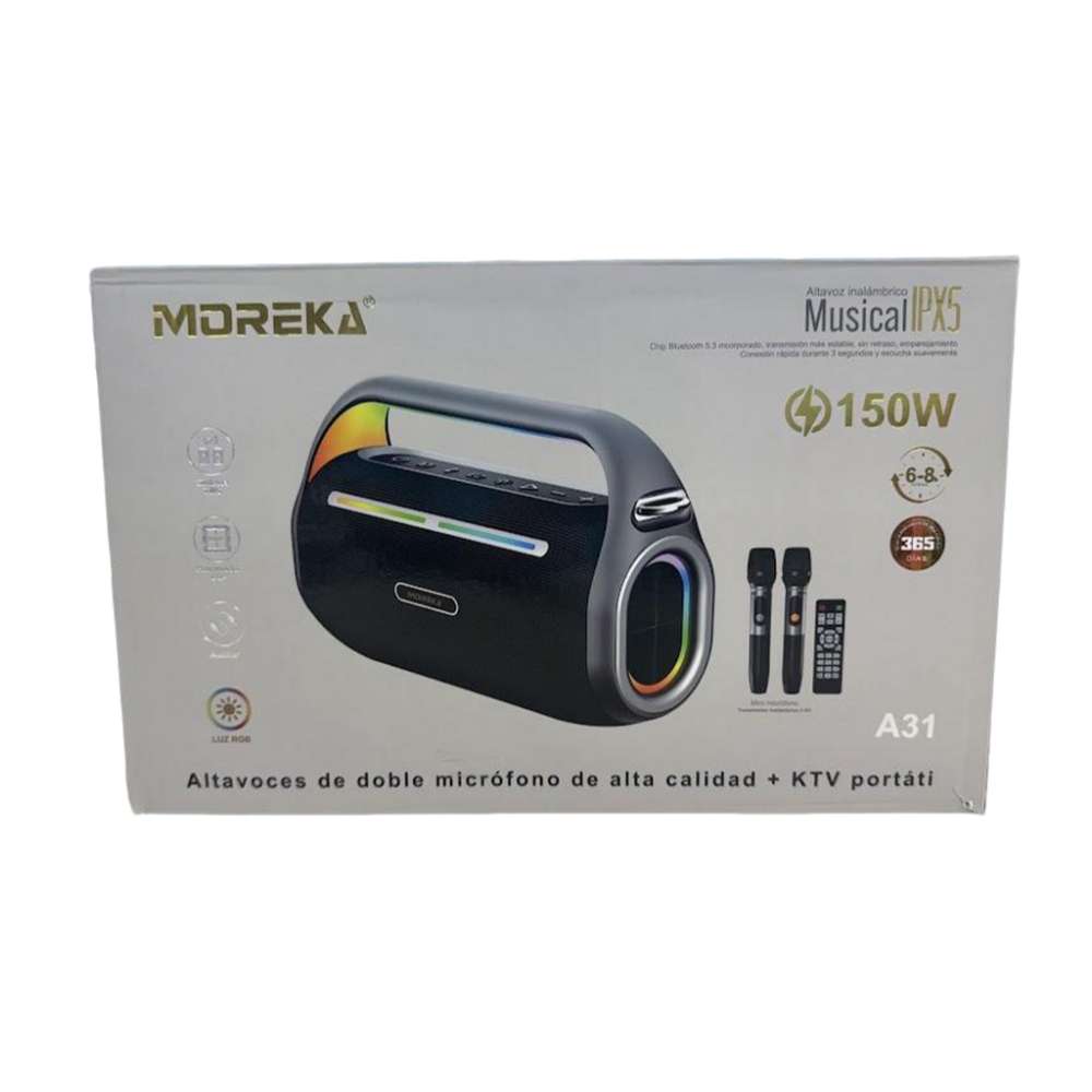Bocina Moreka A31 150W 8000mAh 6-8 hrs de bateria Bluetooth, Contra Agua IPX58