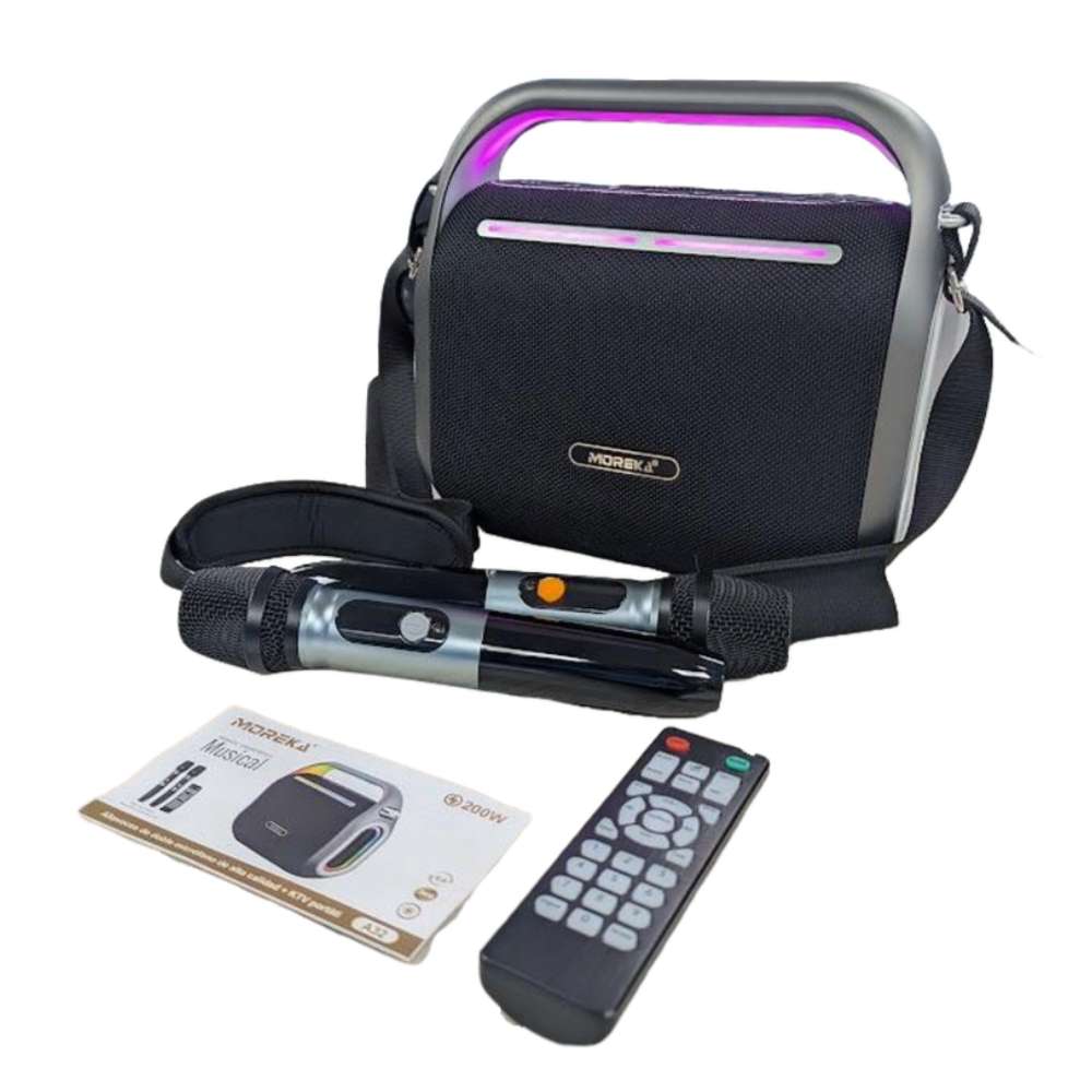 Bocina Moreka A32 200W 1200mAh 6-8 hrs de bateria Bluetooth, Contra Agua IPX54
