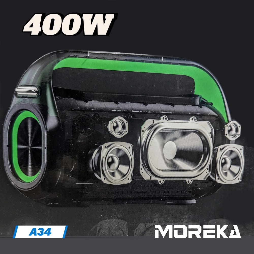 Bocina Bluetooth portátil Moreka A33 250W 1800mAh Contra Agu3