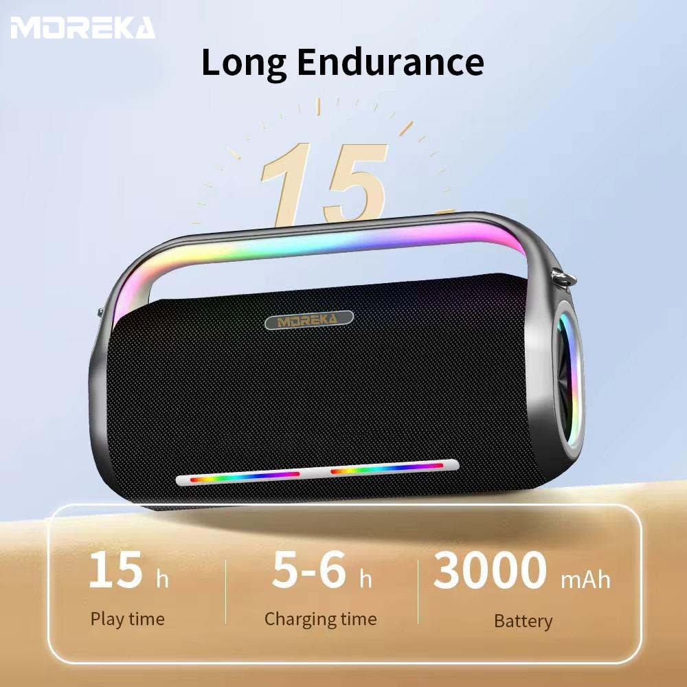 Bocina Bluetooth portátil Moreka A33 250W 1800mAh Contra Agu8