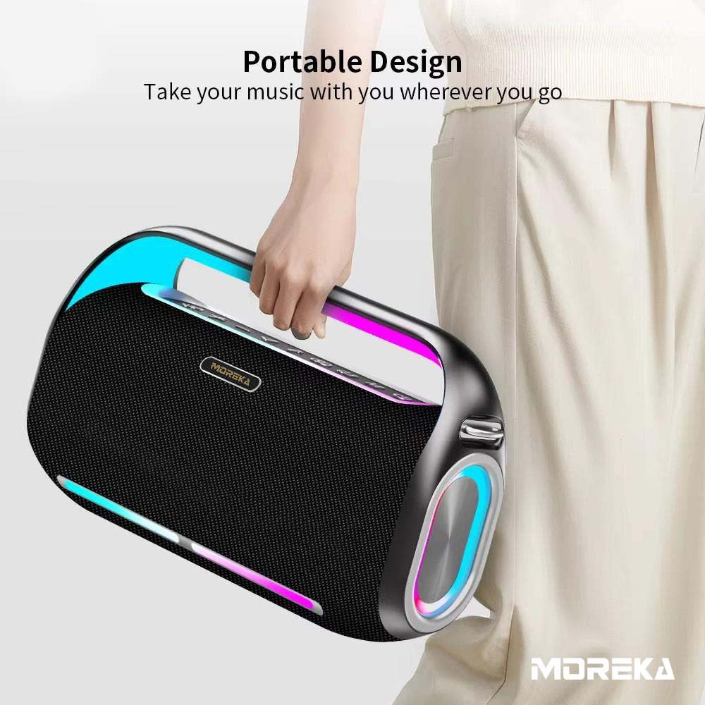 Bocina Bluetooth portátil Moreka A33 250W 1800mAh Contra Agu5