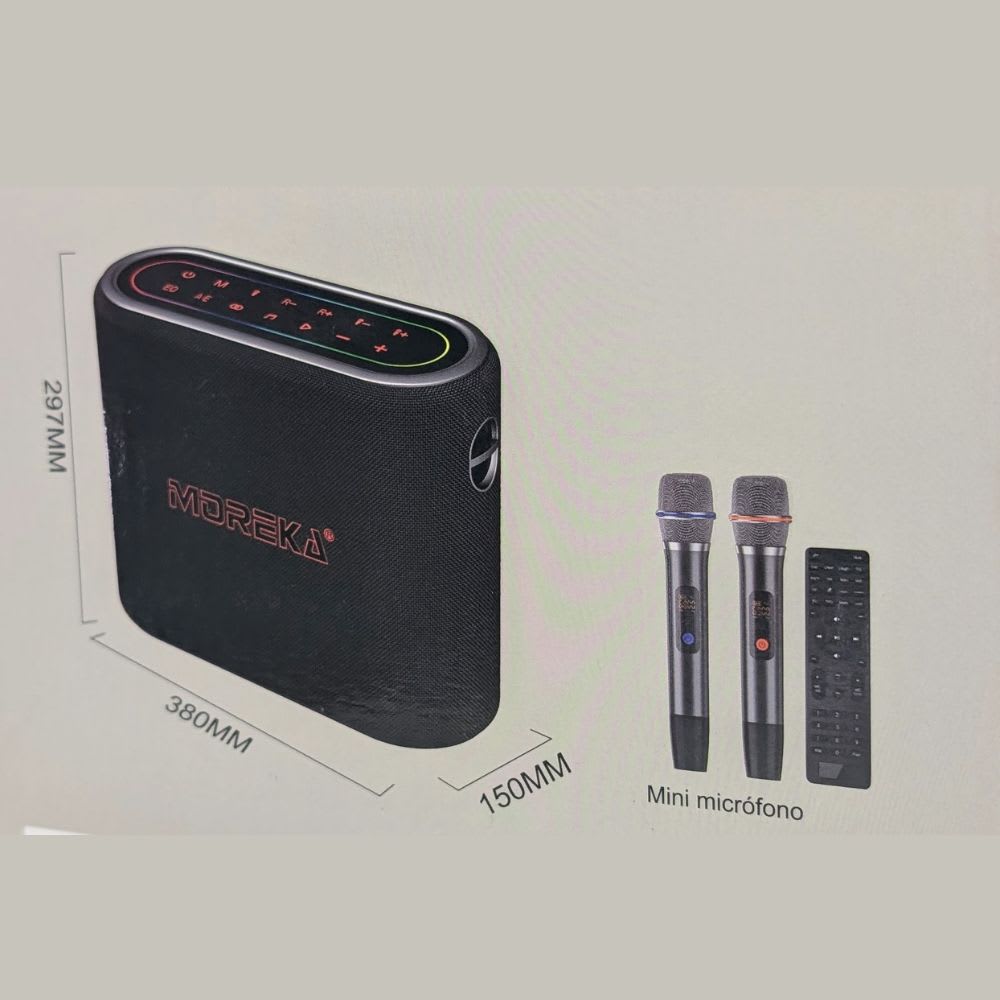 Bocina Karaoke Moreka A35 400W 30000mAh 10 hrs de bateria Bluetooth, Contra Agua IPX55