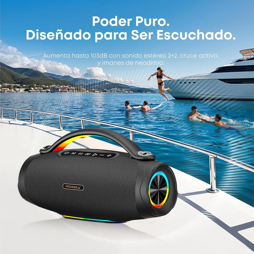 Bocina Moreka altavoz Bluetooth A36 120W 8000mAh TWS4