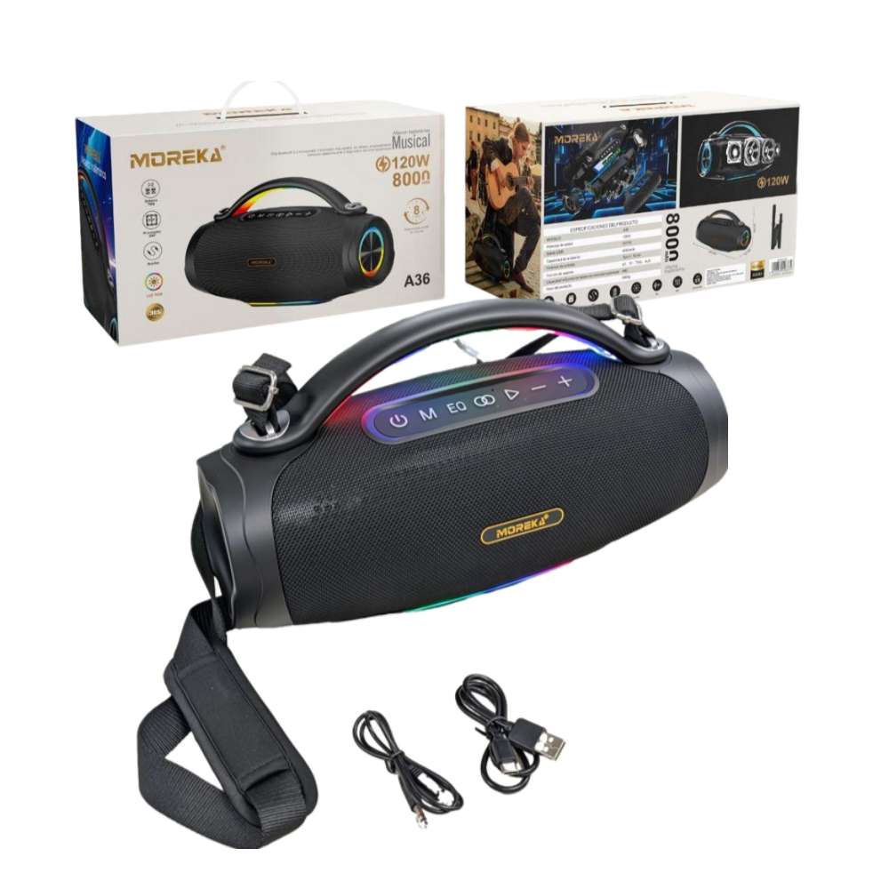 Bocina Moreka A36 120W 8000mAh 6-8 hrs de bateria Bluetooth10