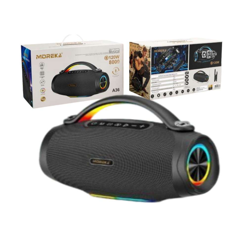 Bocina Moreka altavoz Bluetooth A36 120W 8000mAh TWS7