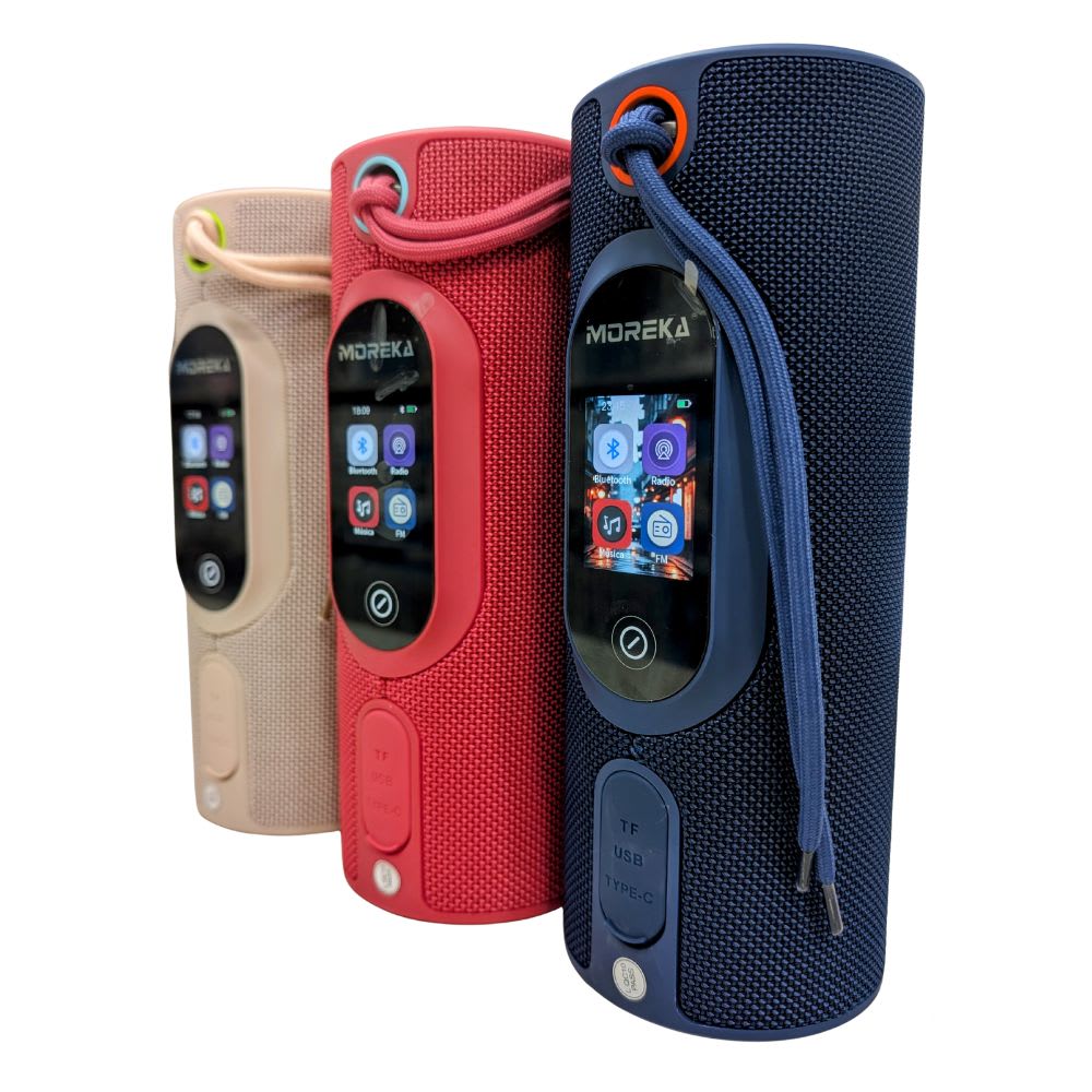Bocina Moreka A46 Pantalla Táctil LCD multifunción 30W 3600mAh 10hrs de bateria IPX66