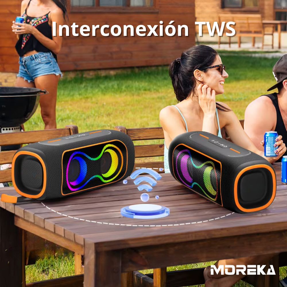 Bocina Moreka A47 70W 25W*2+10W 5000mAh 5hrs de bateria Bluetooth IPX62