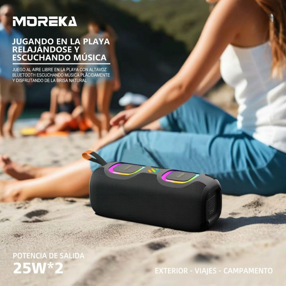 Bocina Moreka A48 50W 25W+25W 4000mAh 6hrs de bateria Bluetooth IPX64