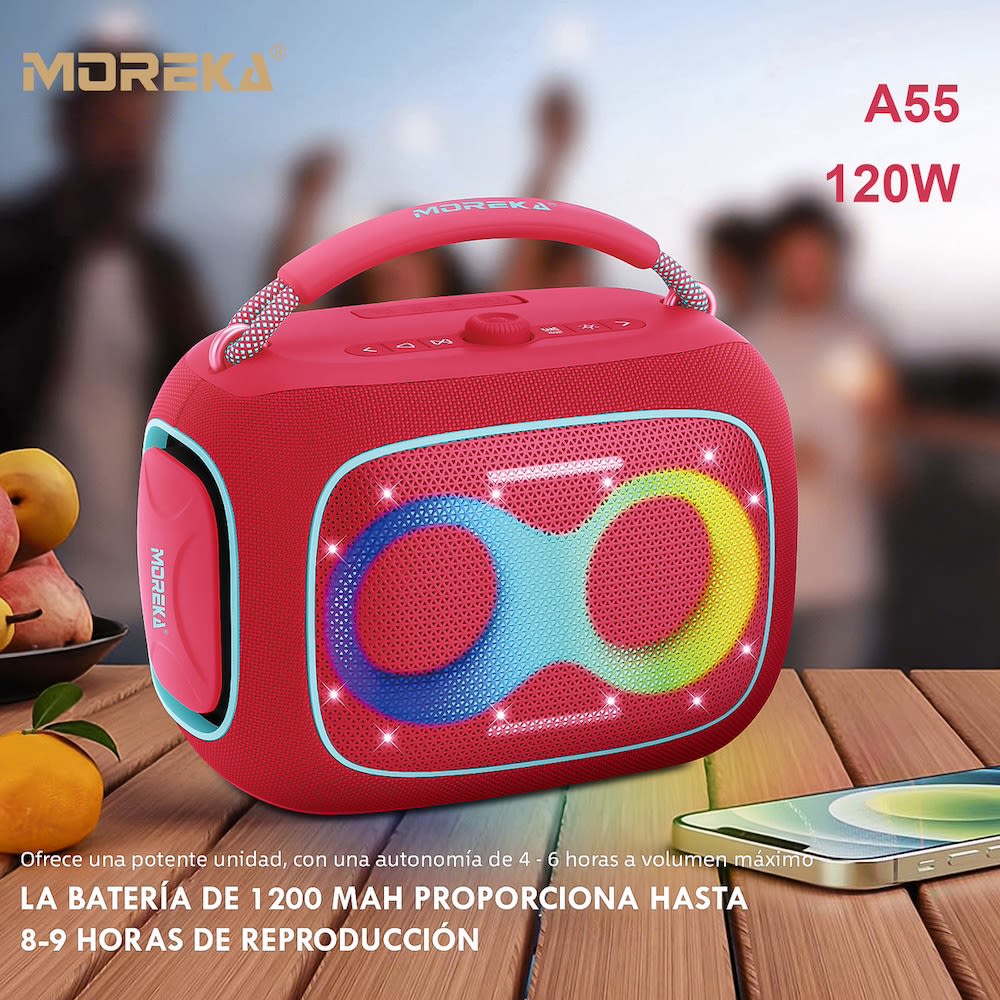 Bocina Moreka A55 120W 12000mAh 8hrs de bateria Bluetooth IPX66