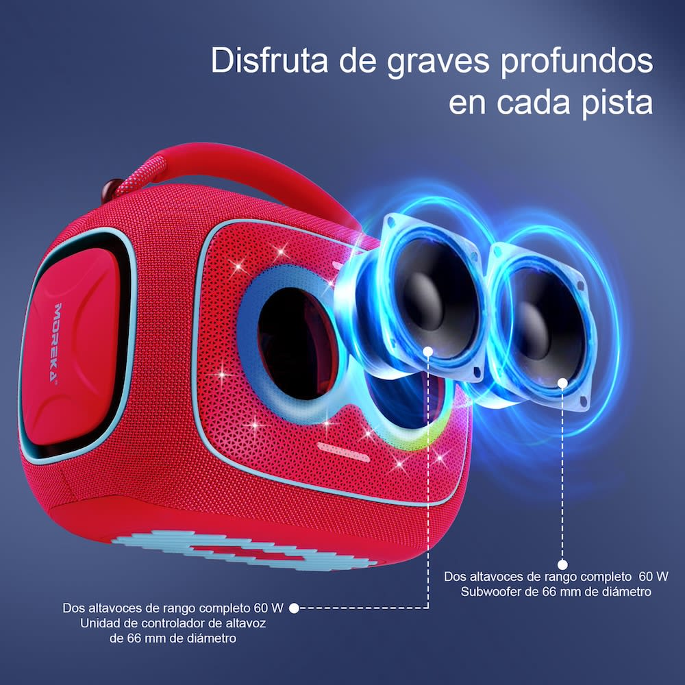 Bocina Moreka A55 120W 12000mAh 8hrs de bateria Bluetooth IPX64