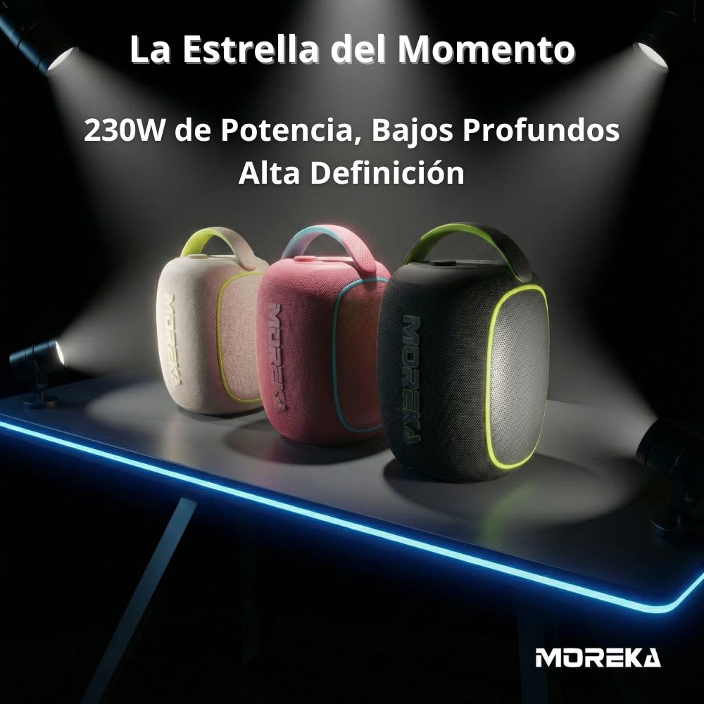 Bocina Moreka A58 230W 2400mAh 5hrs de bateria Bluetooth IPX66