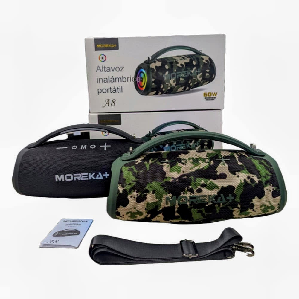 Bocina Moreka+ A8 60W 4500mAh/7.4V Bluetooth, TF Card, Radio FM, USB Contra Agua IPX62
