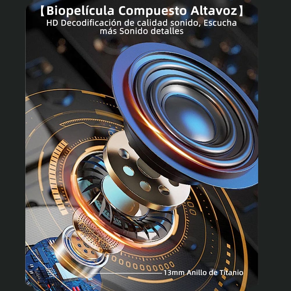 Audífonos Bluetooth con Cancelación de Ruido Lcd Táctil9