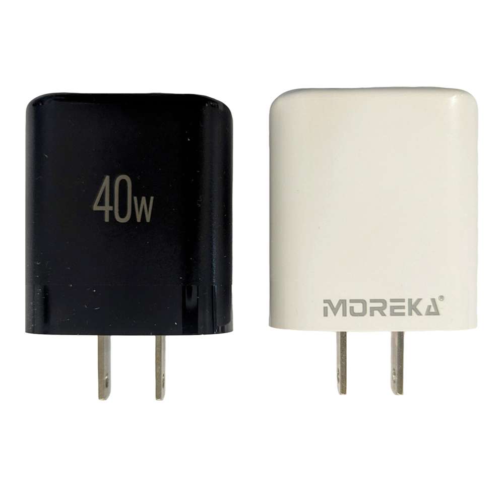 Cargador 40W Moreka AC111 2 puertos PD20W y QC 3.0 20W Cable C-IP 1M10