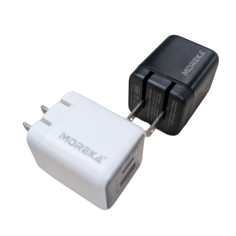 Cubo Cargador 40W 5V- 3A puertos PD20W & QC3.0 20W Clavija plegable Moreka  AC1124