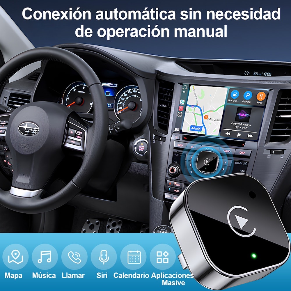 Adaptador 2en1 Inalámbrico para Carplay y android Auto (iOS 10+, Android 11+). No compatible con BMW.6