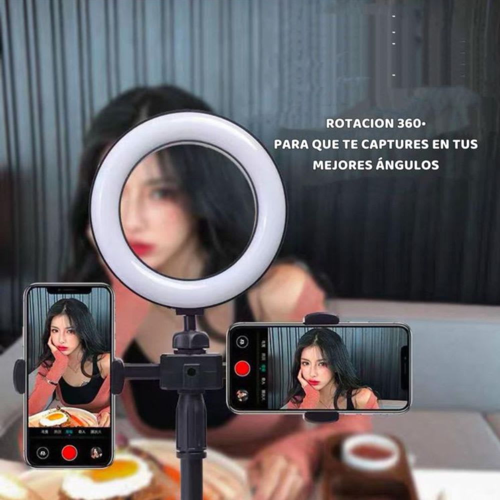 Aro De Luz Led HX-06 Escritorio 6.5 Pulgadas Brillo3