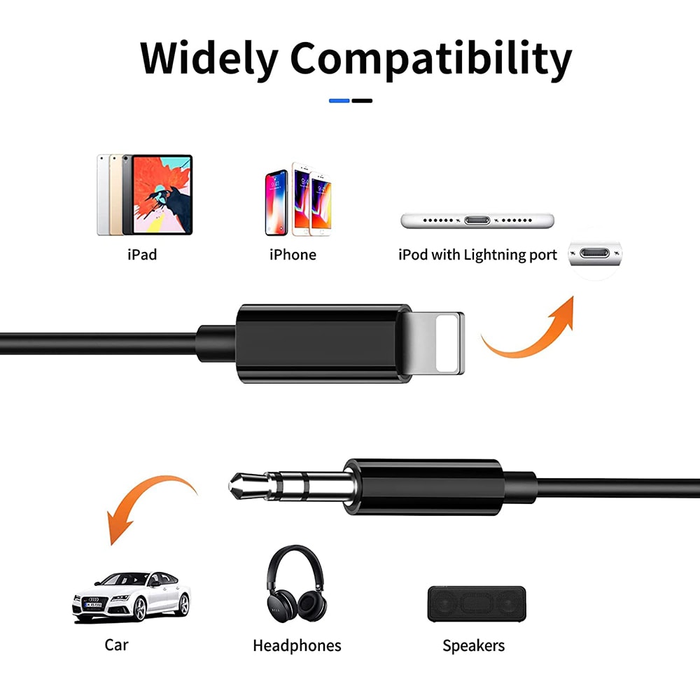 Convertidor tipo Lightning a 3.5mm Auxiliar Audio AU-11 1M2