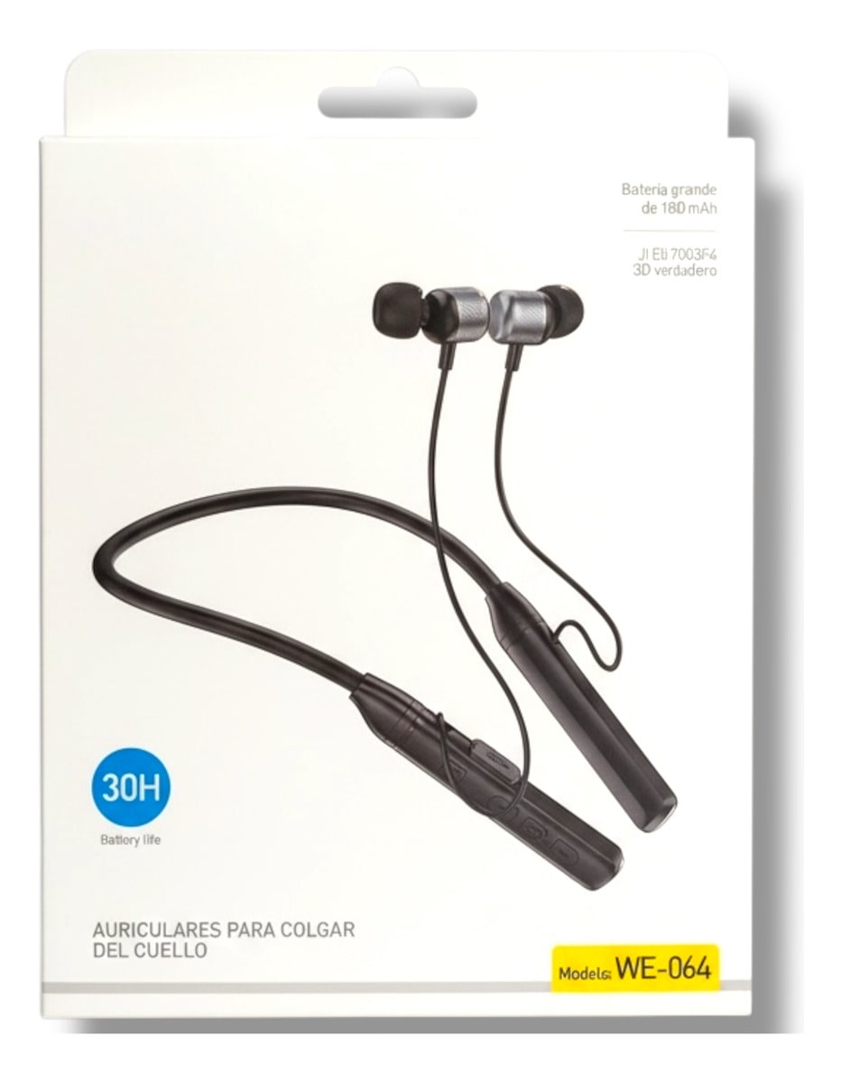 Audífonos Bluetooth Inalámbricos Bluetooth 5.3 deportivos hasta 80 hrs de baterÍa NEBRO WE-0648