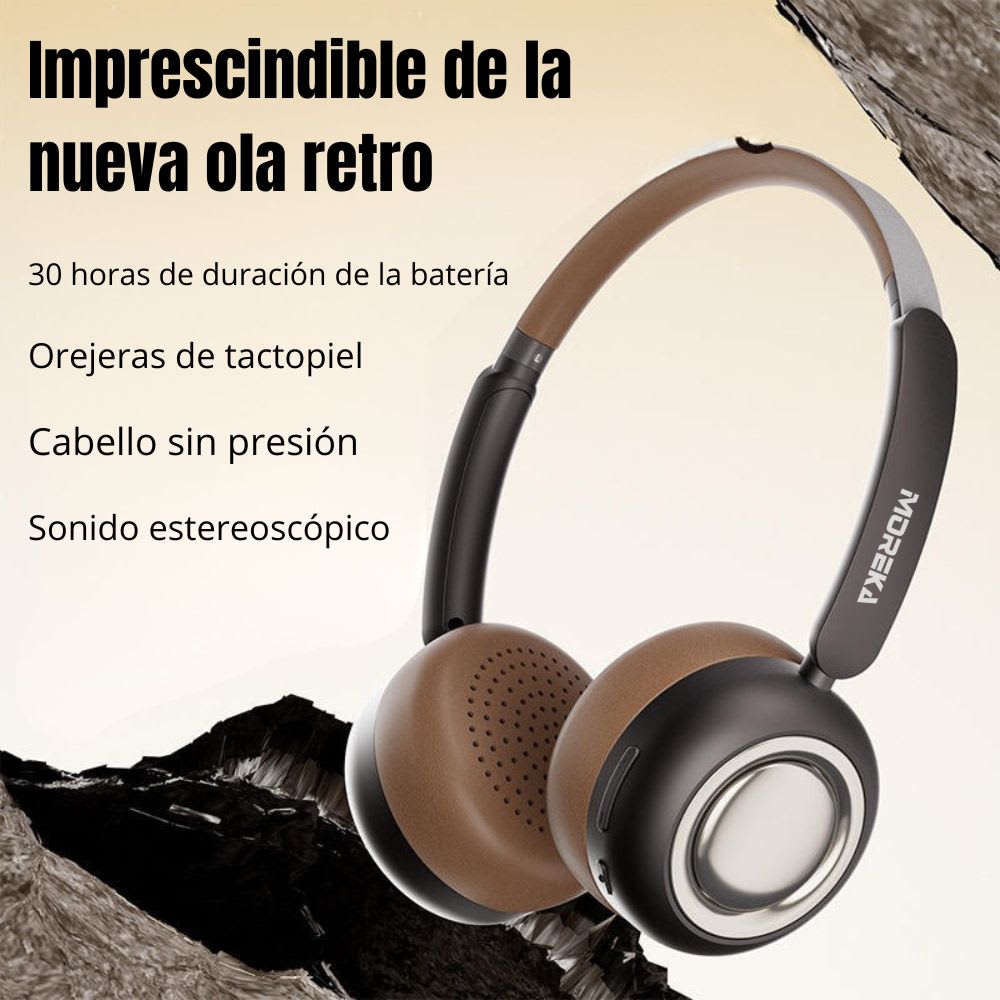 Audífonos Bluetooth V5.4 Moreka BL11 350mAh 40mm Cine panorámico 3D 30 hrs musica4