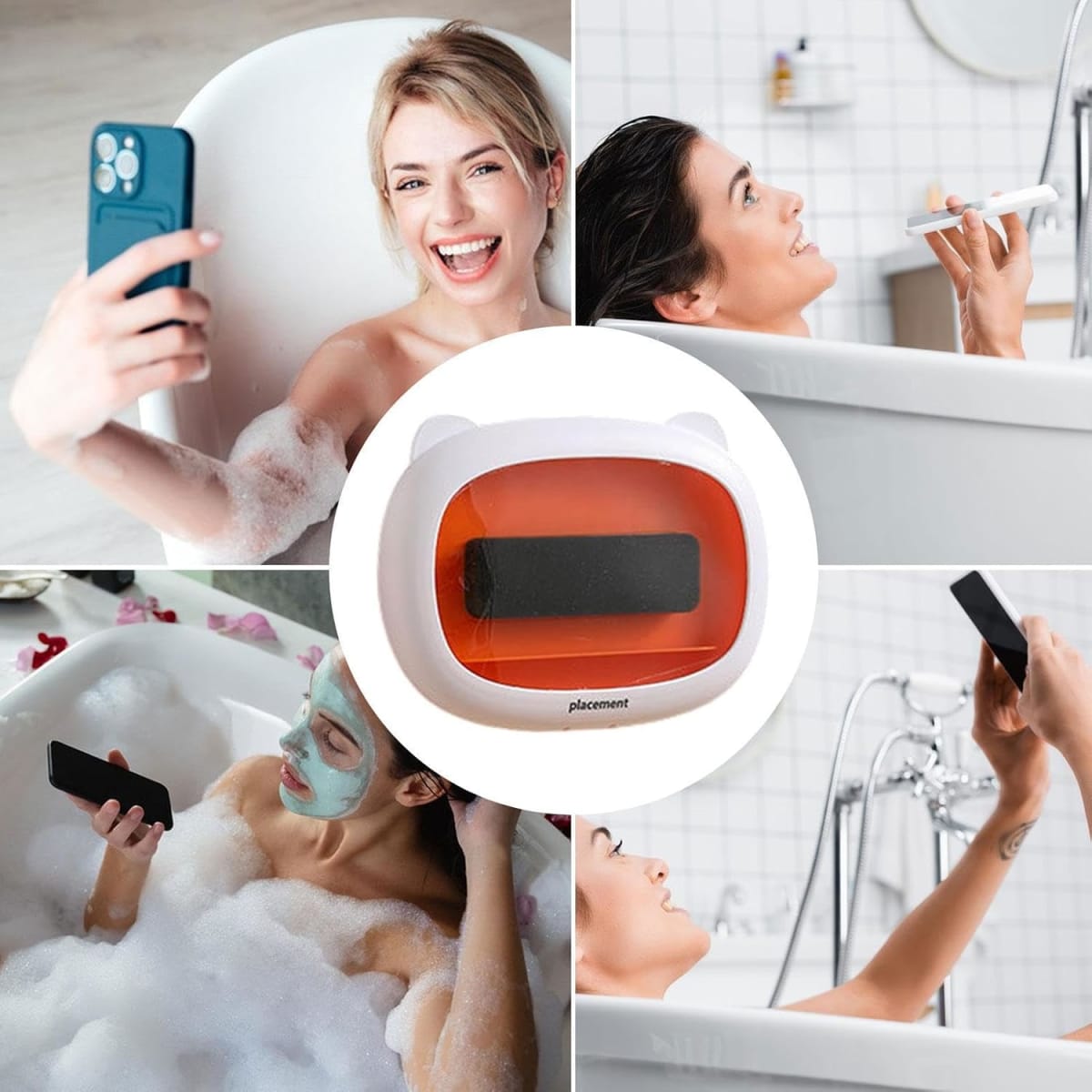 Soporte Ducha Teléfono YISEN B38 IPx6 Impermeable 360° Pared2