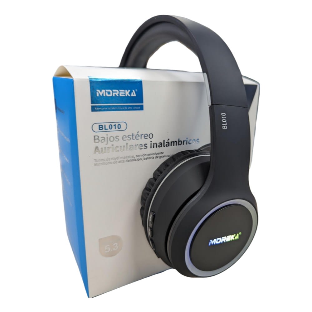 Audífonos Bluetooth  V5.3 Moreka BL010 200mAh 40mm8