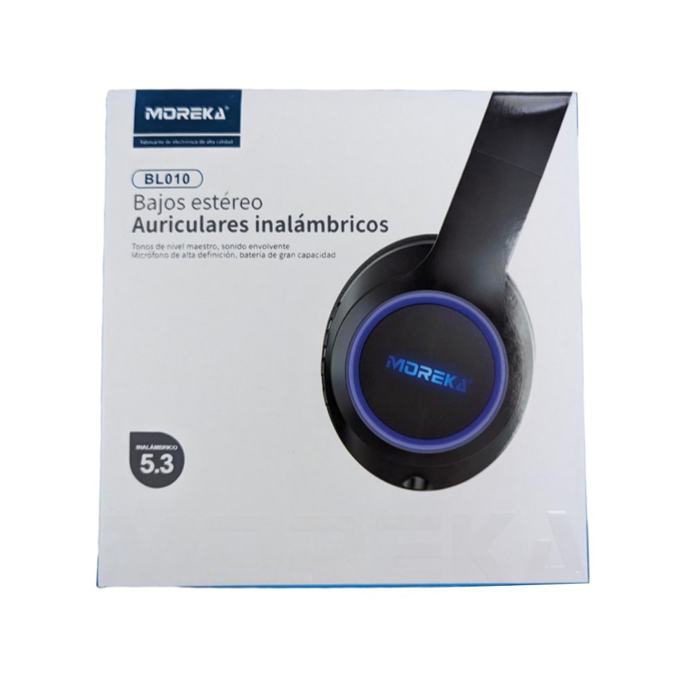 Audífonos Bluetooth V5.3 Moreka BL010 200mAh 40mm9