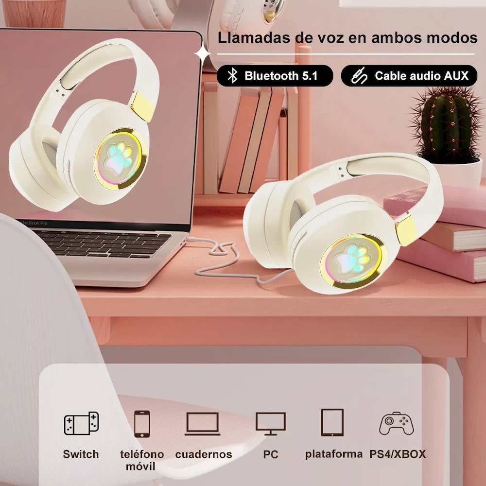 Audífonos Diadema Bluetooth Moreka BL014 Inalámbrico Plegable16