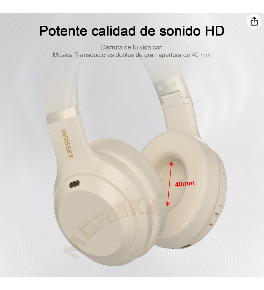 Audífonos Bluetooth 5.4 200mAh 40mm Cancelación de Ruido Moreka BL0167