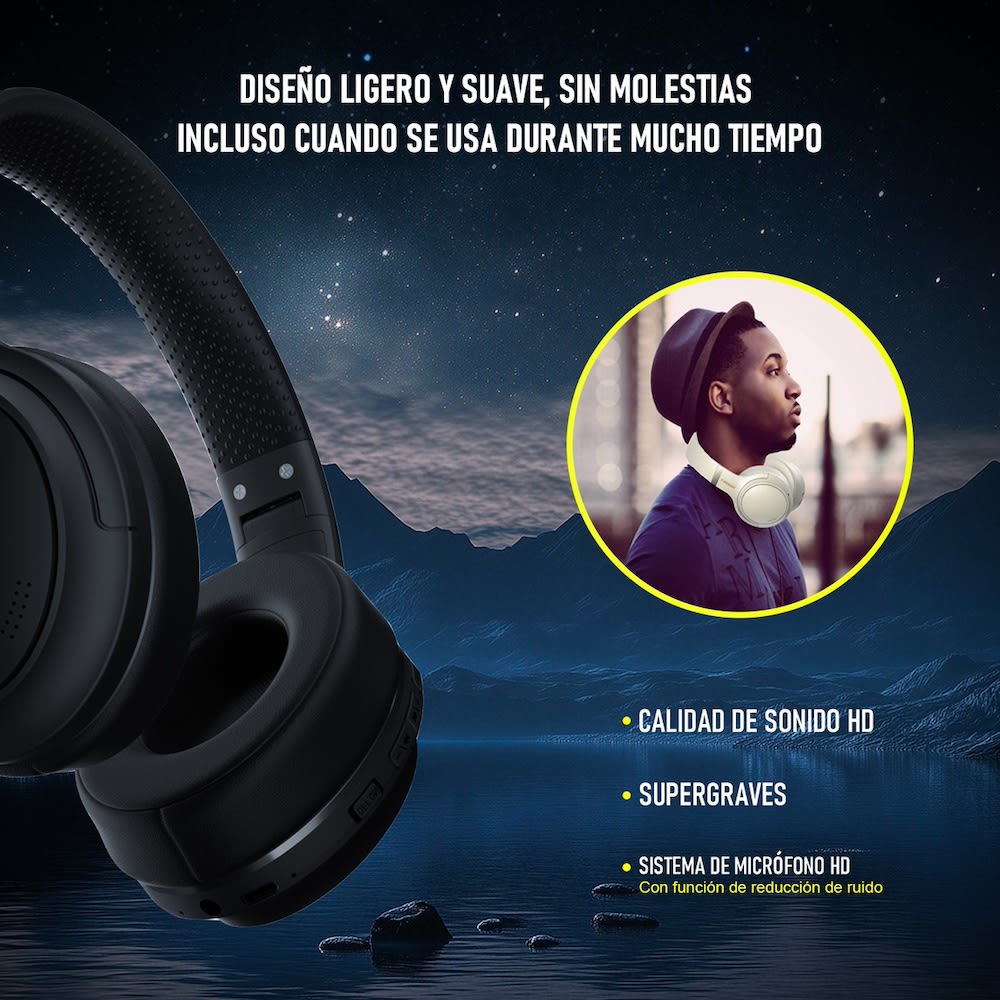 Audífonos Bluetooth Moreka BL018 200mAh 40mm Cancelación de Ruido 18 Hrs IP556