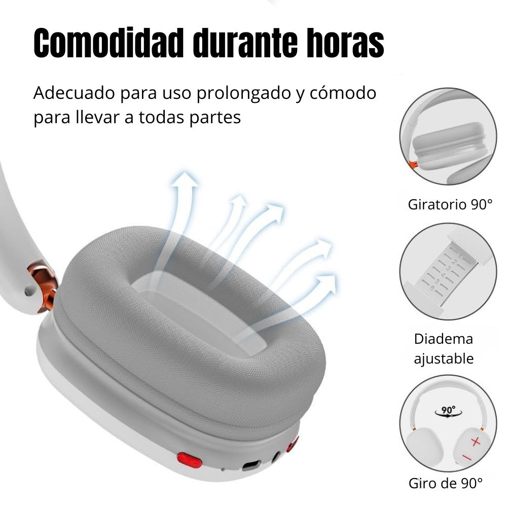Audífonos Bluetooth V5.4 Moreka BL022 300mAh 40mm Cancelación de Ruido 20 hrs musica2