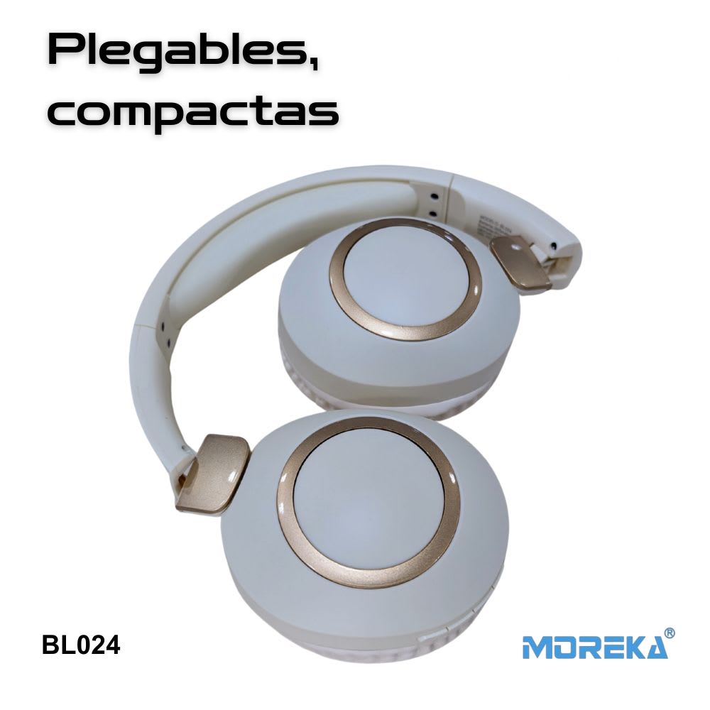 Audífonos Bluetooth 5.4 Moreka BL024 12 horas de musica AUX 3.5mm cancelación de Ruido3