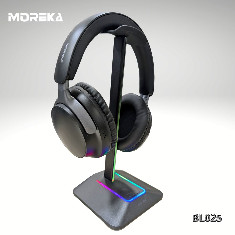 Audífonos Bluetooth V5.4 Moreka BL025 200mAh 40mm Cancelación de Ruido 12 hrs musica5