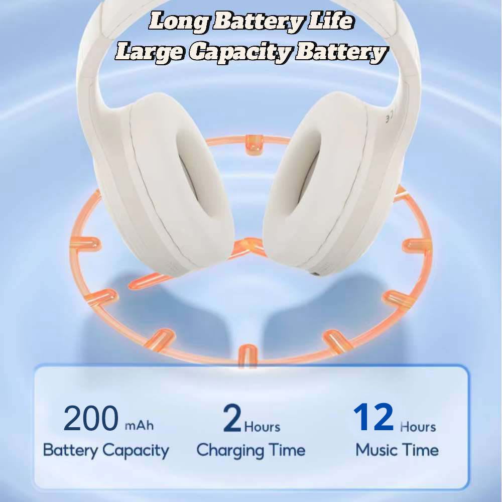 Audífonos Bluetooth V5.4 Moreka BL026 200mAh 40mm Cancelación de Ruido 12 hrs musica3